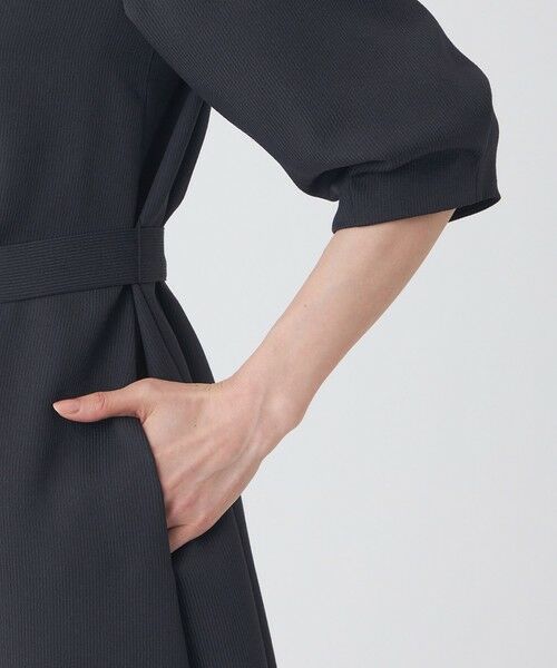 TRANS WORK (大きいサイズ) / トランスワーク (オオキイサイズ) ロング・マキシ丈ワンピース | 【L】【UV対策・着用しわ軽減・ウォッシャブル】エアリーコードレーンテーラードワンピース | 詳細6