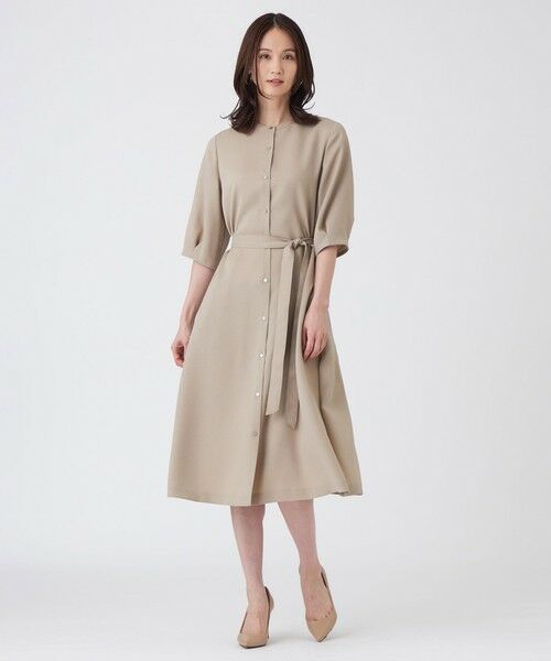 TRANS WORK (大きいサイズ) / トランスワーク (オオキイサイズ) ロング・マキシ丈ワンピース | 【L】【UV対策・着用しわ軽減・ウォッシャブル】エアリーコードレーンテーラードワンピース | 詳細2