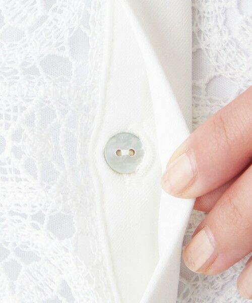 TRANS WORK (大きいサイズ) / トランスワーク (オオキイサイズ) その他トップス | 【L】【ウォッシャブル】クロッシュケミカルレースコンビブラウス | 詳細8