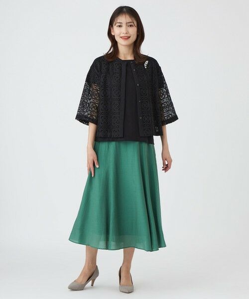 TRANS WORK (大きいサイズ) / トランスワーク (オオキイサイズ) その他トップス | 【L】【ウォッシャブル】クロッシュケミカルレースコンビブラウス | 詳細2