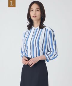 TRANS WORK (大きいサイズ) / トランスワーク (オオキイサイズ) その他トップス | 【L】【ウォッシャブル】マルチストライププリントブラウス