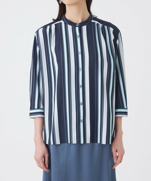 TRANS WORK (大きいサイズ) / トランスワーク (オオキイサイズ) その他トップス | 【L】【ウォッシャブル】マルチストライププリントブラウス | 詳細5