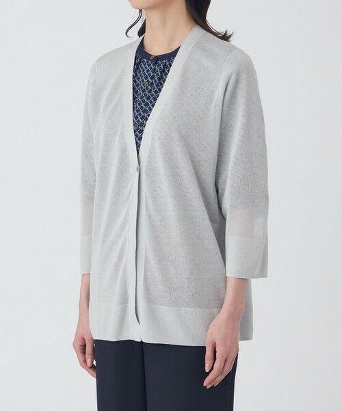 TRANS WORK (大きいサイズ) / トランスワーク (オオキイサイズ) その他トップス | 【L】【ウォッシャブル】シャイニーシアーニットカーディガン | 詳細5