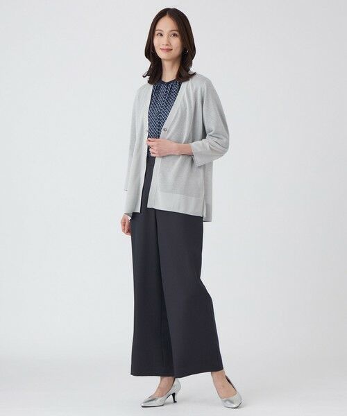 TRANS WORK (大きいサイズ) / トランスワーク (オオキイサイズ) その他トップス | 【L】【ウォッシャブル】シャイニーシアーニットカーディガン | 詳細1