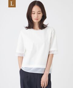 TRANS WORK (大きいサイズ) / トランスワーク (オオキイサイズ) その他トップス | 【L】【ウォッシャブル】ジョーゼットジャージカットソー