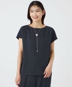TRANS WORK (大きいサイズ) / トランスワーク (オオキイサイズ) その他トップス | 【L】【接触冷感・ウォッシャブル】アセテートストレッチストライプブラウス