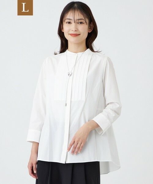 TRANS WORK (大きいサイズ) / トランスワーク (オオキイサイズ) その他トップス | 【L】【防汚性・UV・接触冷感・ウォッシャブル】ダントツオチール?ブラウス（オフホワイト）