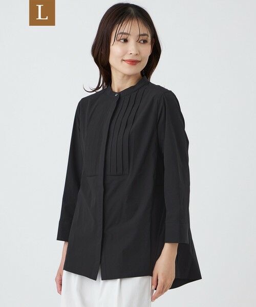 TRANS WORK (大きいサイズ) / トランスワーク (オオキイサイズ) その他トップス | 【L】【防汚性・UV・接触冷感・ウォッシャブル】ダントツオチール?ブラウス（ブラック）
