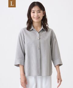 TRANS WORK (大きいサイズ) / トランスワーク (オオキイサイズ) その他トップス | 【L】【ウォッシャブル・吸水速乾・吸水速乾・防しわ】サッカーブラウス