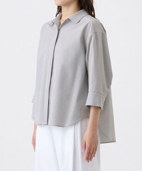 TRANS WORK (大きいサイズ) / トランスワーク (オオキイサイズ) その他トップス | 【L】【ウォッシャブル・吸水速乾・吸水速乾・防しわ】サッカーブラウス | 詳細4