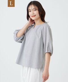 TRANS WORK (大きいサイズ) / トランスワーク (オオキイサイズ) その他トップス | 【L】【ウォッシャブル・吸水速乾・防しわ】サッカーブラウス