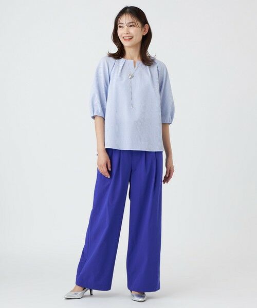 TRANS WORK (大きいサイズ) / トランスワーク (オオキイサイズ) その他トップス | 【L】【ウォッシャブル・吸水速乾・防しわ】サッカーブラウス | 詳細3