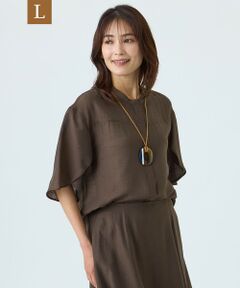 TRANS WORK (大きいサイズ) / トランスワーク (オオキイサイズ) その他トップス | 【L】【予約販売】【ウォッシャブル】パウダーシアーブラウス
