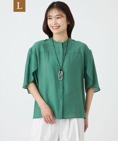TRANS WORK (大きいサイズ) / トランスワーク (オオキイサイズ) その他トップス | 【L】【予約販売】【ウォッシャブル】パウダーシアーブラウス