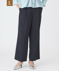 TRANS WORK (大きいサイズ) / トランスワーク (オオキイサイズ) その他パンツ | 【L】【接触冷感・ウォッシャブル】アセテートストレッチストライプパンツ