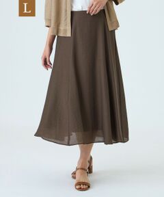 TRANS WORK (大きいサイズ) / トランスワーク (オオキイサイズ) ロング・マキシ丈スカート | 【L】【予約販売】【ウォッシャブル】パウダーシアースカート