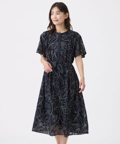 TRANS WORK (大きいサイズ) / トランスワーク (オオキイサイズ) ロング・マキシ丈ワンピース | 【L】【ウォッシャブル】オパールボタニカルプリントワンピース