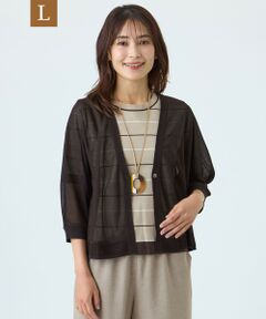 TRANS WORK (大きいサイズ) / トランスワーク (オオキイサイズ) その他トップス | 【L】【ウォッシャブル】シャイニーシアーニットカーディガン