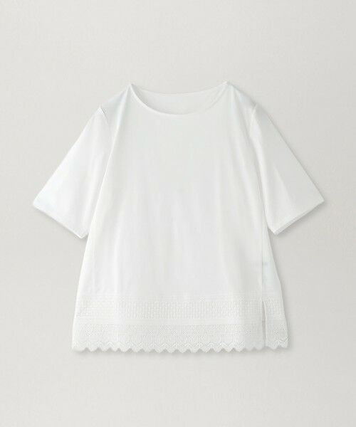 TRANS WORK (大きいサイズ) / トランスワーク (オオキイサイズ) その他トップス | 【L】【接触冷感・ウォッシャブル】プレミアム天竺カットソー(オフホワイト)