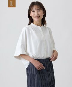 TRANS WORK (大きいサイズ) / トランスワーク (オオキイサイズ) その他トップス | 【L】【接触冷感・遮熱性・防しわ・(着用じわ)・ウォッシャブル】ソフトライプライターブラウス