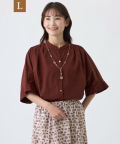 TRANS WORK (大きいサイズ) / トランスワーク (オオキイサイズ) その他トップス | 【L】【接触冷感・遮熱性・防しわ・(着用じわ)・ウォッシャブル】ソフトライプライターブラウス