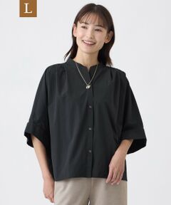 TRANS WORK (大きいサイズ) / トランスワーク (オオキイサイズ) その他トップス | 【L】【接触冷感・遮熱性・防しわ・(着用じわ)・ウォッシャブル】ソフトライプライターブラウス