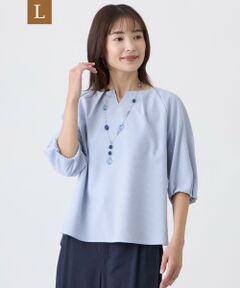 TRANS WORK (大きいサイズ) / トランスワーク (オオキイサイズ) その他トップス | 【L】【ウォッシャブル】サッカーブラウス
