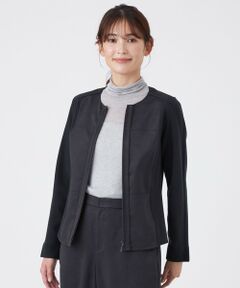 TRANS WORK (大きいサイズ) / トランスワーク (オオキイサイズ) テーラードジャケット | 【L】【ウォッシャブル】ストレッチスエードブルゾン