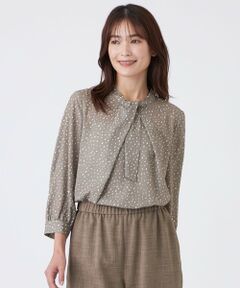 TRANS WORK (大きいサイズ) / トランスワーク (オオキイサイズ) その他トップス | 【L】【ウォッシャブル】ランダムスクエアジョーゼットプリントブラウス