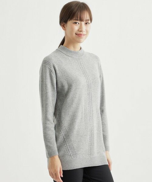 TRANS WORK / トランスワーク ニット・セーター | コースゲージモックネックニット(グレー3)