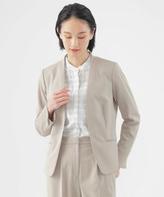 TRANS WORK / トランスワーク ノーカラージャケット | 【美シリーズ】【ウォッシャブル】【セットアップ対応】トリアセトリコノーカラージャケット