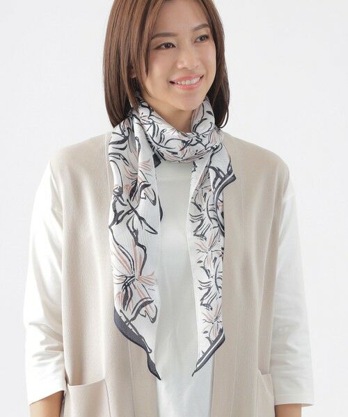TRANS WORK / トランスワーク マフラー・ショール・スヌード・ストール | 花柄シルクメッシュストール | 詳細8