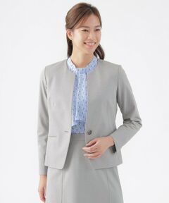 TRANS WORK / トランスワーク ノーカラージャケット | 【美シリーズ】【ウォッシャブル】【セットアップ対応】トリアセスビンモクロディノーカラージャケット