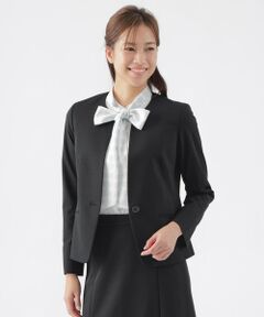 TRANS WORK / トランスワーク ノーカラージャケット | 【美シリーズ】【ウォッシャブル】【セットアップ対応】トリアセスビンモクロディノーカラージャケット