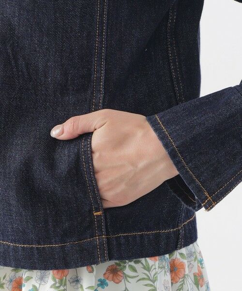 TRANS WORK / トランスワーク ノーカラージャケット | 【ウォッシャブル】ブレンドデニムノーカラーブルゾン | 詳細6