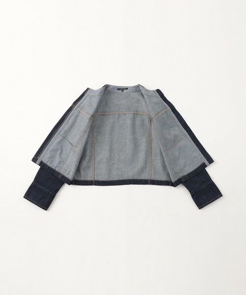 TRANS WORK / トランスワーク ノーカラージャケット | 【ウォッシャブル】ブレンドデニムノーカラーブルゾン | 詳細7