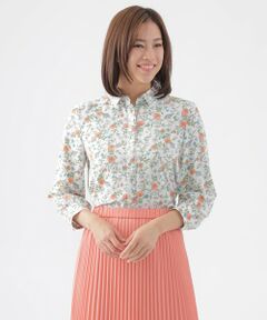 美品◇TRANS WORK トランスワーク フリルシャツ ブラウス 大きいサイズ STORY掲載】【ウォッシャブル】ハイブリットタイプライター