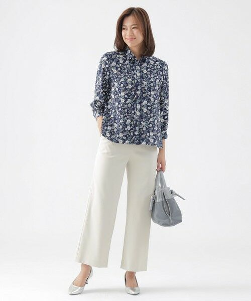 TRANS WORK / トランスワーク シャツ・ブラウス | 【ウォッシャブル】ラインフラワープリントブラウス | 詳細2