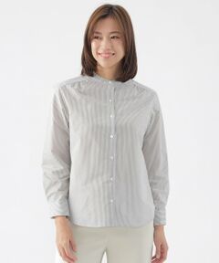 TRANS WORK / トランスワーク シャツ・ブラウス | 【ウォッシャブル】エアリーコットンストライプシャツブラウス