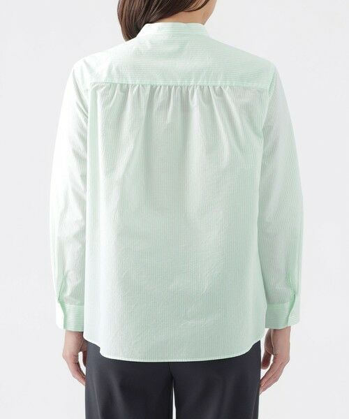 TRANS WORK / トランスワーク シャツ・ブラウス | 【ウォッシャブル】エアリーコットンストライプシャツブラウス | 詳細5