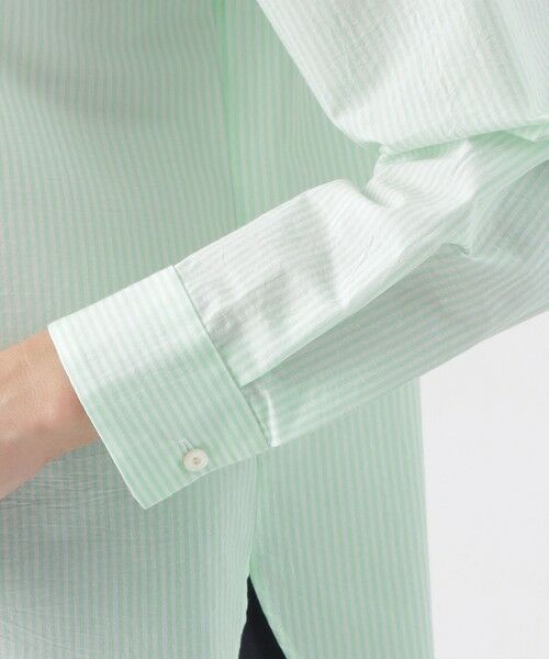 TRANS WORK / トランスワーク シャツ・ブラウス | 【ウォッシャブル】エアリーコットンストライプシャツブラウス | 詳細6