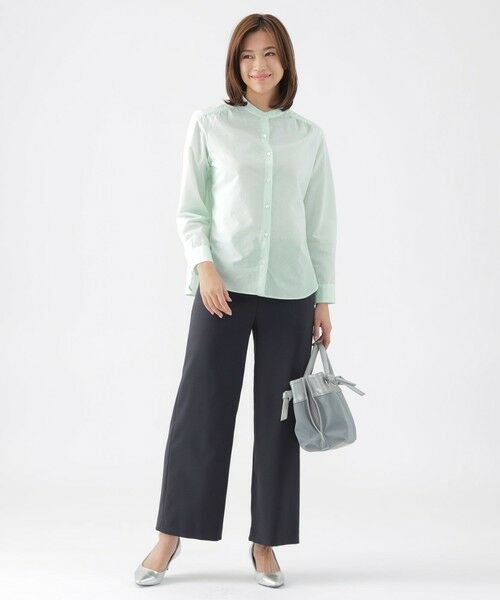 TRANS WORK / トランスワーク シャツ・ブラウス | 【ウォッシャブル】エアリーコットンストライプシャツブラウス | 詳細2