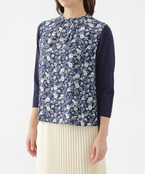 TRANS WORK / トランスワーク ニット・セーター | 【ウォッシャブル】ラインフラワープリントコンビニット | 詳細4