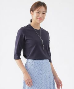 TRANS WORK / トランスワーク カットソー | 【ウォッシャブル】コンパクトコットンポンチ7分袖ドレスＴシャツ