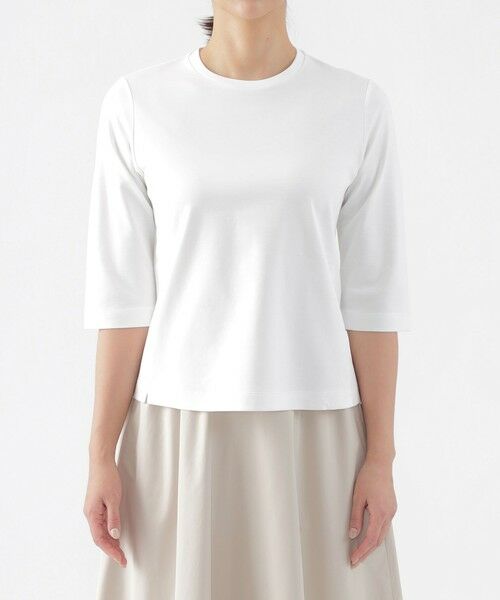 TRANS WORK / トランスワーク カットソー | 【ウォッシャブル】コンパクトコットンポンチ7分袖ドレスＴシャツ | 詳細4