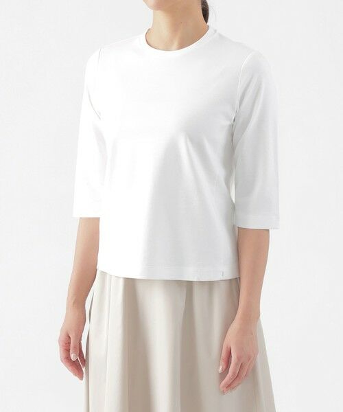 TRANS WORK / トランスワーク カットソー | 【ウォッシャブル】コンパクトコットンポンチ7分袖ドレスＴシャツ | 詳細5