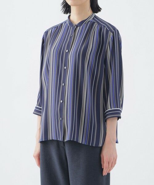 TRANS WORK / トランスワーク シャツ・ブラウス | 【WEB限定カラー】【ウォッシャブル】マルチストライププリントシャツブラウス | 詳細3