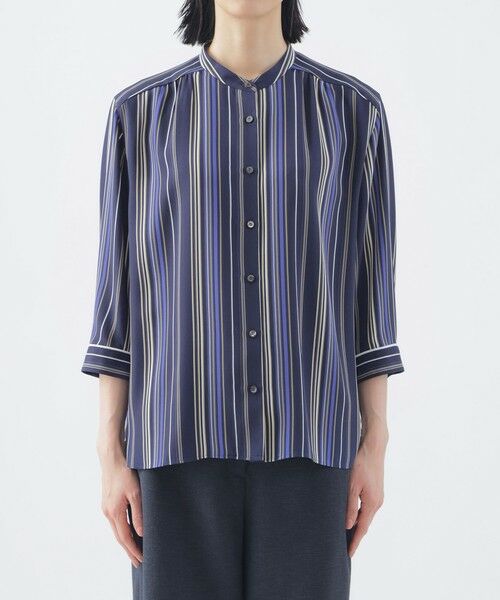 TRANS WORK / トランスワーク シャツ・ブラウス | 【WEB限定カラー】【ウォッシャブル】マルチストライププリントシャツブラウス | 詳細2