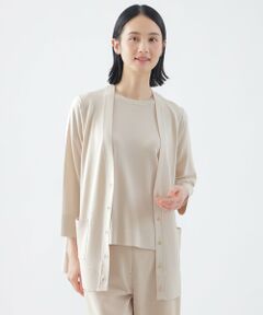 TRANS WORK / トランスワーク ニット・セーター | 【ウォッシャブル】ヴィスコースストレッチVネックカーディガン