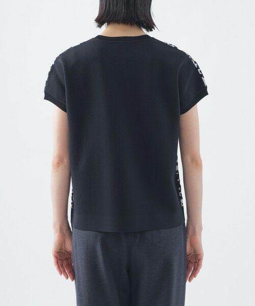 TRANS WORK / トランスワーク ニット・セーター | 【ウォッシャブル】ヴィスコースストレッチフレンチスリーブジャカードニット | 詳細4